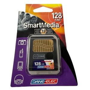 Dane-Elec 128MB SmartMedia Card ID-Capable NEW Sealed Vtg Camera MP3 Korg Roland